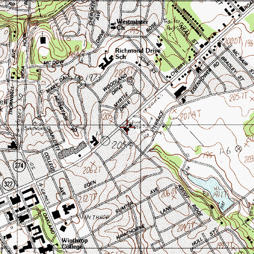 Topographic Map of Trinity Presbyterian Church, SC