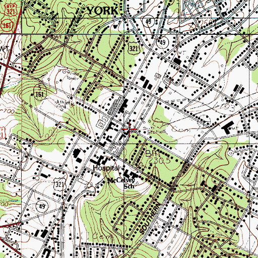 Topographic Map of Trinity United Methodist Church, SC