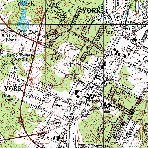 Topographic Map of Wesley United Methodist Church, SC