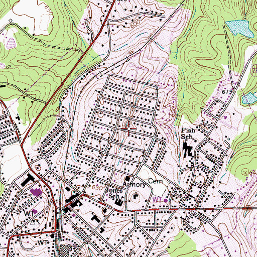 Topographic Map of Whiteville Park, SC