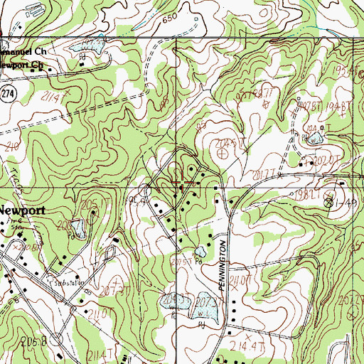 Topographic Map of Willow Acres, SC