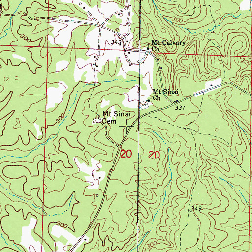 Topographic Map of Mount Sinal Cemetery, AL