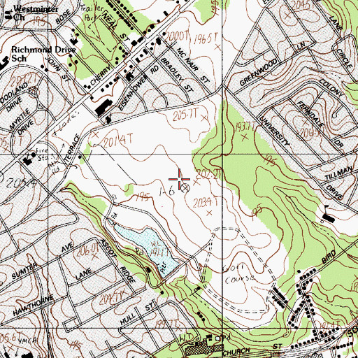 Topographic Map of Winthrop College Farm, SC