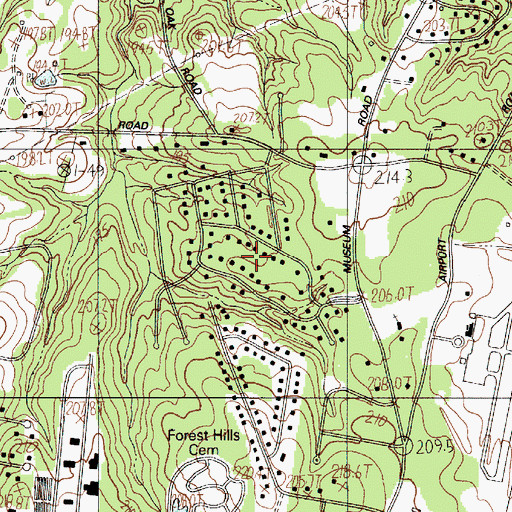 Topographic Map of Wood Forest, SC