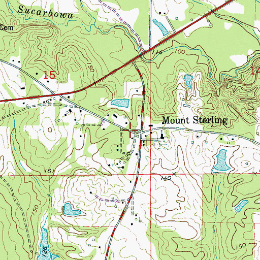 Topographic Map of Mount Sterling, AL