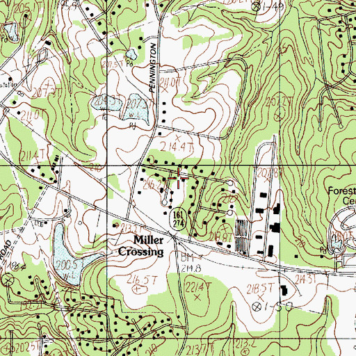 Topographic Map of Woodwind, SC