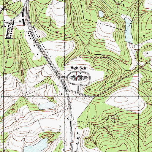 Topographic Map of York Comprehensive High School, SC