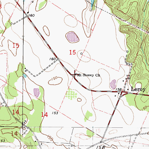 Topographic Map of Mount Stoney African Methodist Episcopal Zion Church, AL