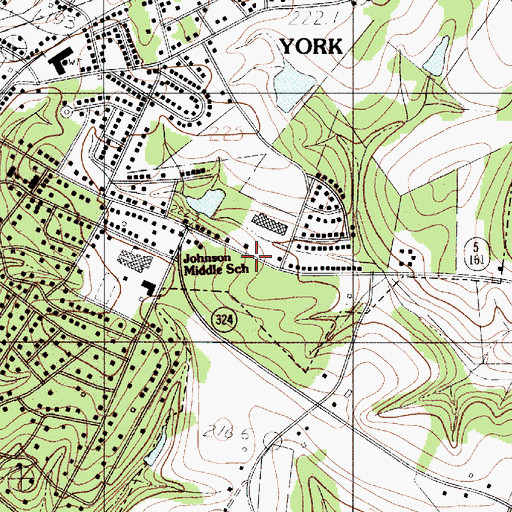 Topographic Map of York Village Shopping Center, SC