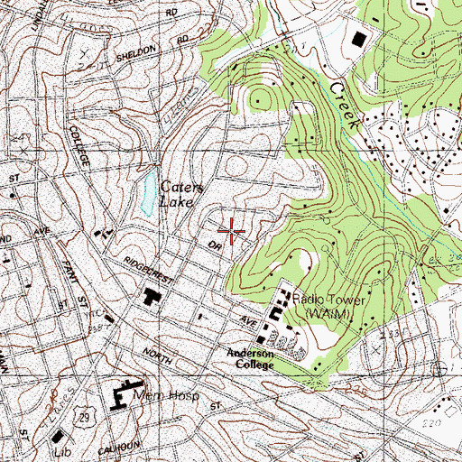 Topographic Map of Allen Hills, SC