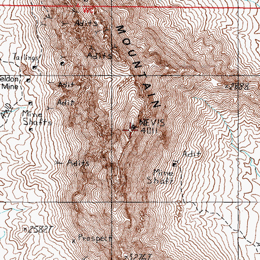 Topographic Map of Ben Nevis Mountain, AZ