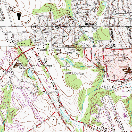 Topographic Map of Anderson Country Club, SC