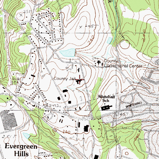 Topographic Map of Anderson County Jail, SC