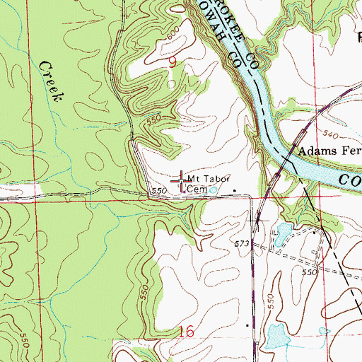 Topographic Map of Mount Tabor Cemetery, AL