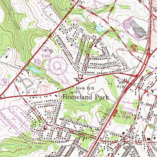 Topographic Map of Anderson Mennonite Church, SC