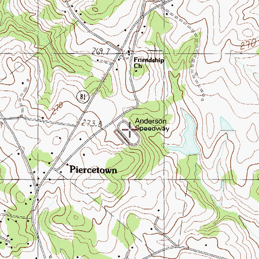 Topographic Map of Anderson Speedway, SC