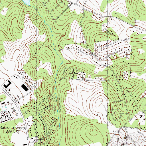 Topographic Map of Anderson Village, SC