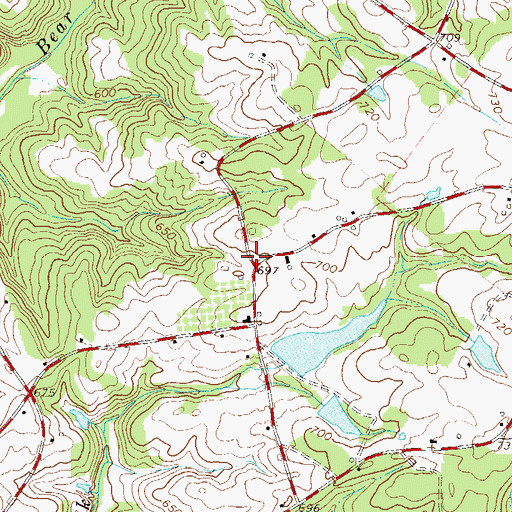 Topographic Map of Asaville School (historical), SC