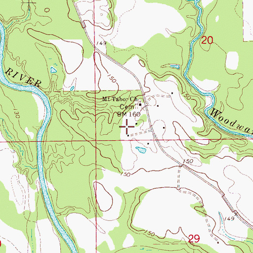 Topographic Map of Mount Tabor Church, AL