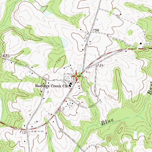 Topographic Map of Barkers Creek School (historical), SC