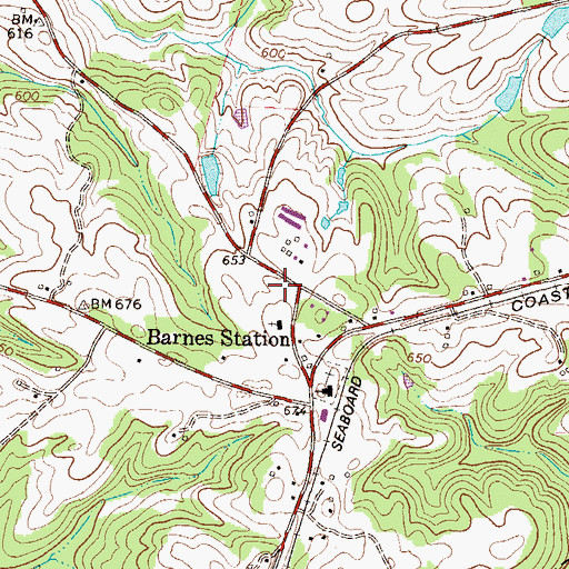 Topographic Map of Barnes School (historical), SC
