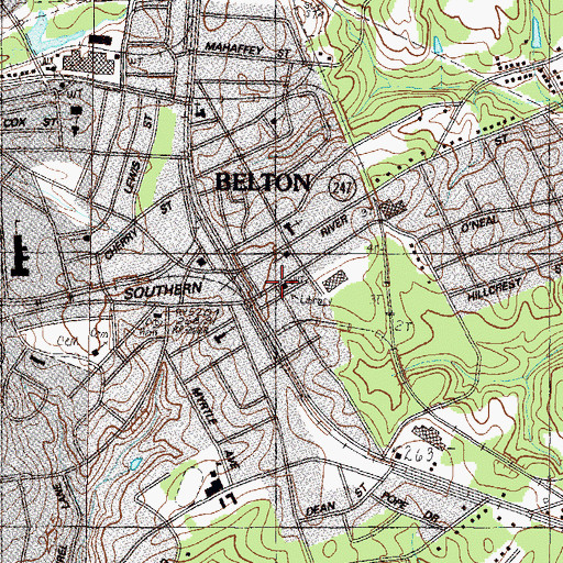 Topographic Map of Belton Branch Anderson County Library, SC