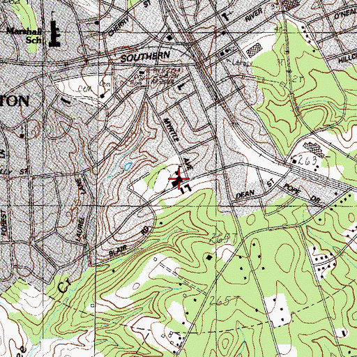 Topographic Map of Belton Elementary School, SC
