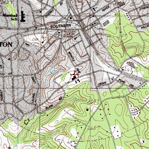 Topographic Map of Belton High School (historical), SC