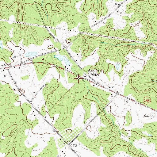 Topographic Map of Andrews Chapel School (historical), SC
