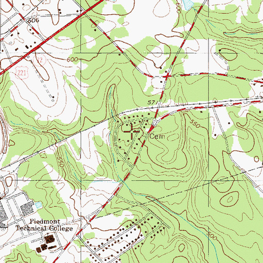 Topographic Map of Aspen Heights, SC