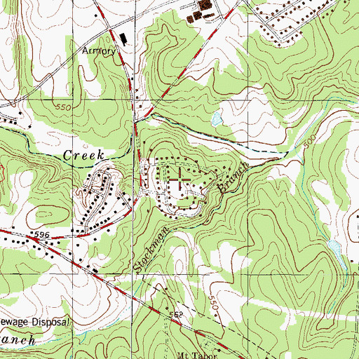 Topographic Map of Beechwood, SC