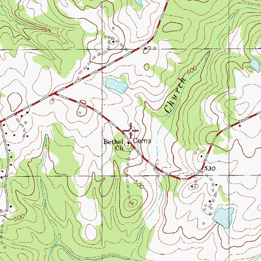Topographic Map of Bethel School (historical), SC