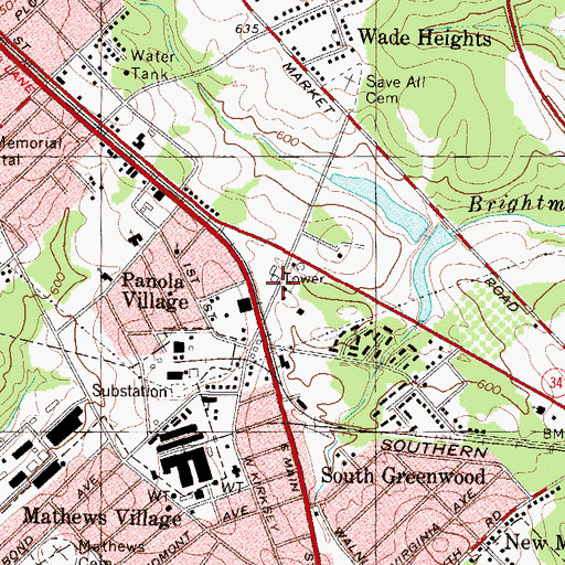 Topographic Map of Callie Self Memorial Baptist Church, SC