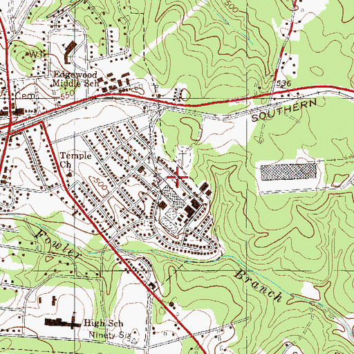 Topographic Map of Cambridge United Methodist Church, SC