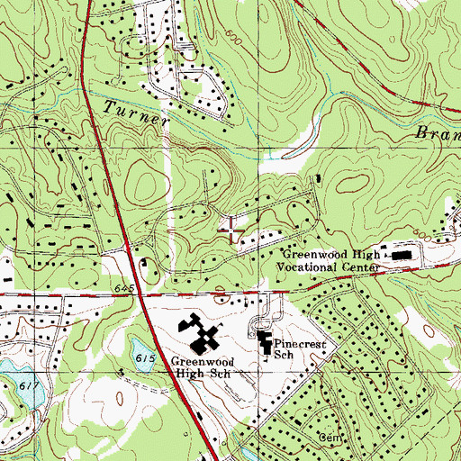 Topographic Map of Cherokee Hills, SC