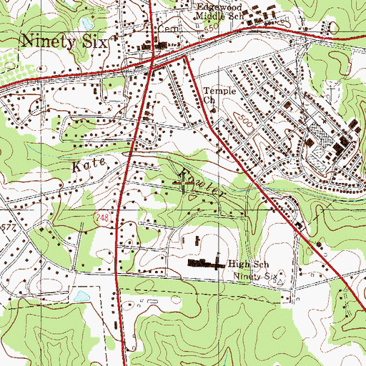 Topographic Map of Colonial Heights, SC