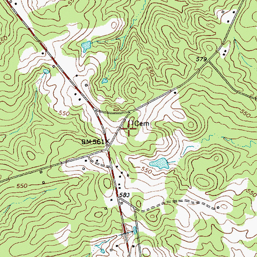 Topographic Map of Cooper Church (historical), SC