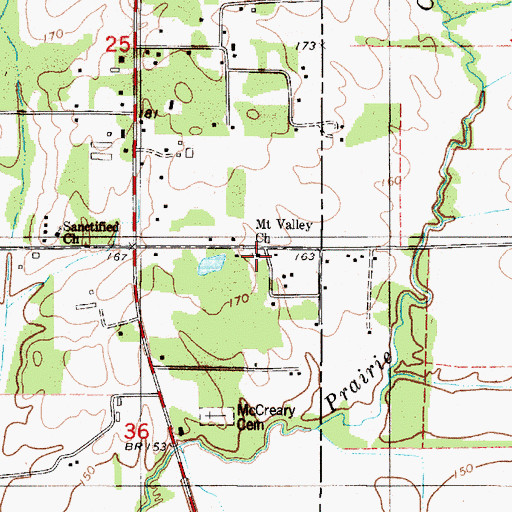 Topographic Map of Mount Valley Church, AL