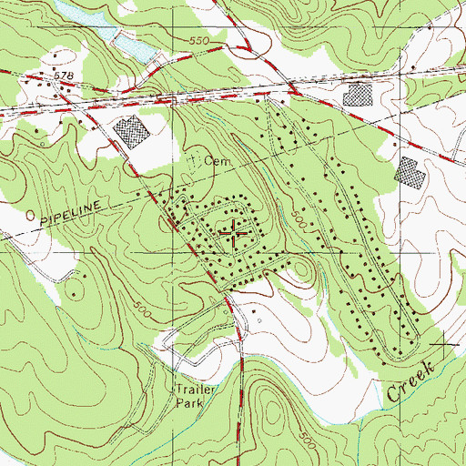Topographic Map of Country Homes, SC