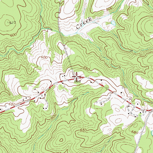 Topographic Map of Cross Roads School (historical), SC