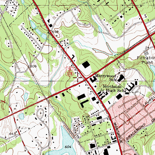 Topographic Map of Crosscreek Mall Shopping Center, SC