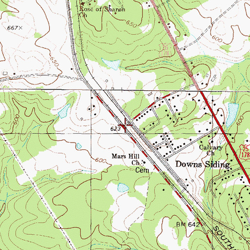 Topographic Map of Dalewood, SC