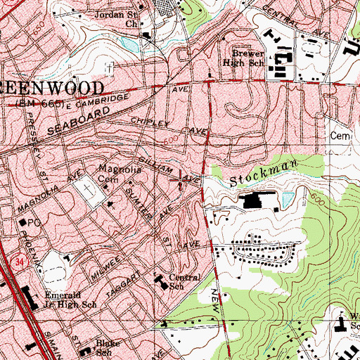 Topographic Map of Dunham Temple Christian Methodist Episcopal Church, SC