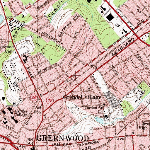 Topographic Map of Durst Avenue Church of God, SC