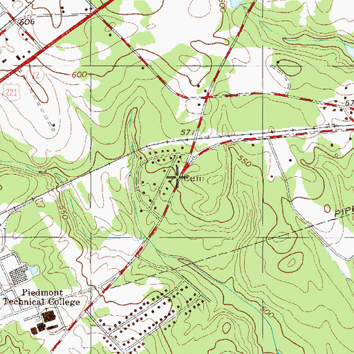 Topographic Map of Ebenezer Church (historical), SC