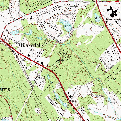 Topographic Map of Edgemere, SC