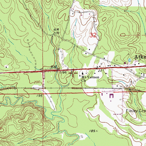 Topographic Map of Mount Vernon Church, AL