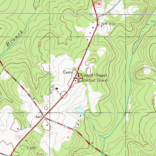 Topographic Map of Epworth Lookout Tower, SC