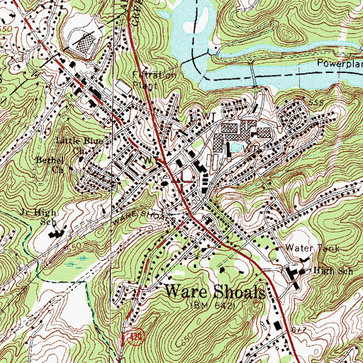 Topographic Map of First Presbyterian Church, SC