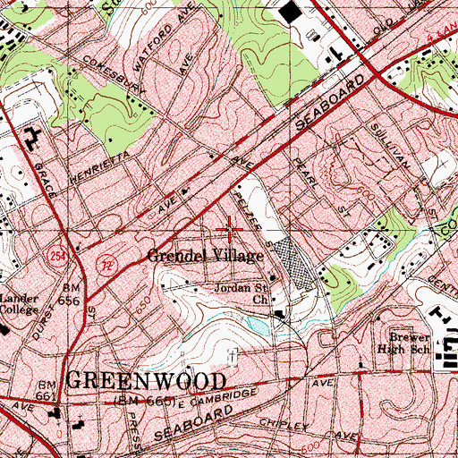 Topographic Map of Galloway Memorial United Methodist Church, SC